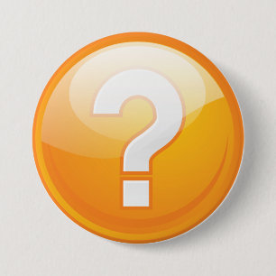 Oranje Vraagteken Vet Modern Symbool Ronde Button 7,6 Cm