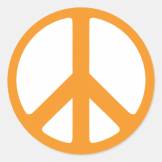 Oranje Vredesteken Ronde Sticker