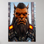 Oranje vreemdeling in de stad | AI Art Poster (Voorkant)