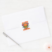 oranje vreemdeling ronde sticker (Envelop)
