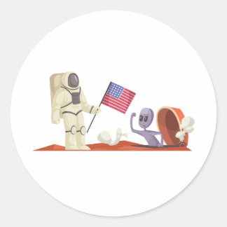 ORANJE VREEMDELING RONDE STICKER