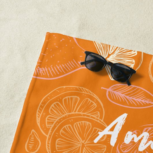Oranje vrijgezelle weekend bruidsmeisje Lemon Strandlaken (In situ)
