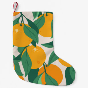 Oranje vruchten en bladeren naadloos patroon kleine kerstsok