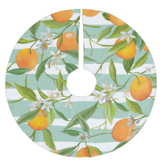 Oranje vruchten Floral: naadloze Vintage. Kerstboom Rok