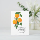 Oranje vruchten Genesis 12:2 Briefkaart (Staand voorkant)
