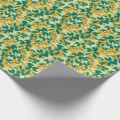 Oranje vruchten: groen motief. cadeaupapier (Hoek)