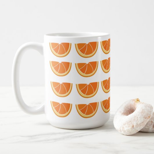 Oranje vruchtensap koffiemok (Met donut)
