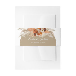 Oranje vuurbloemen rozen terracotta uitnodigingen wikkel