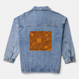 Oranje waarschuwingsbericht abstracte zwarte doos denim jacket