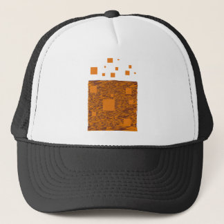 Oranje waarschuwingsbericht abstracte zwarte doos trucker pet