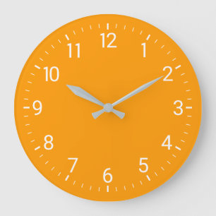 Oranje wandklok grote klok