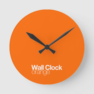 Oranje wandklok ronde klok