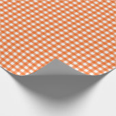 Oranje | Wappapier van witte gingham Cadeaupapier (Hoek)
