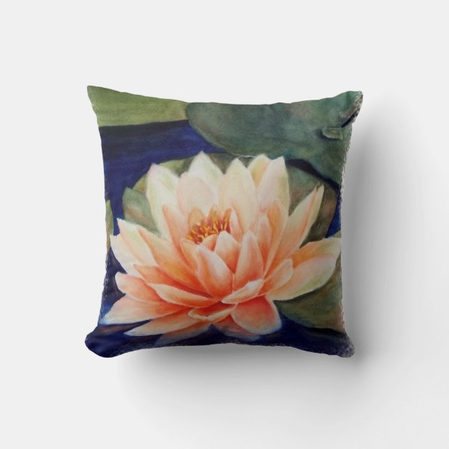 ORANJE WATER LILY PILLOW KUSSEN (Voorkant)