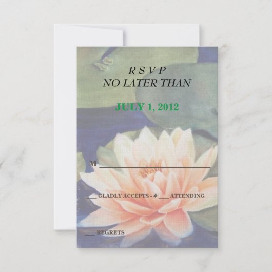 ORANJE WATER LILY  RSVP CARDS KAARTJE (Voorkant)