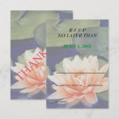 ORANJE WATER LILY  RSVP CARDS KAARTJE (Voorkant / Achterkant)