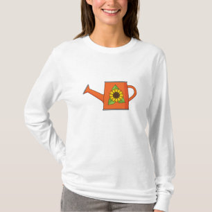 Oranje Watering Can met Zonnebloem T-shirt