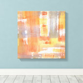 Oranje Waterverf Abstract Canvas Afdruk (Insitu (Houten vloer))