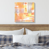 Oranje Waterverf Abstract Canvas Afdruk (Insitu (Slaapkamer))