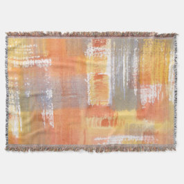 Oranje Waterverf Abstract Deken
