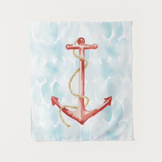 Oranje Waterverf Anchor Wandkleed (Voorkant)