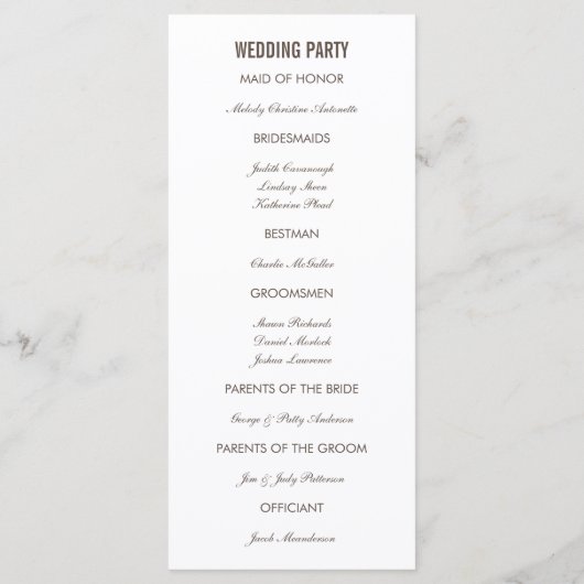 Oranje Waterverf Antler Wedding Modern programma (Achterkant)