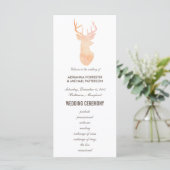 Oranje Waterverf Antler Wedding Modern programma (Staand voorkant)