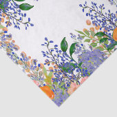  Oranje Waterverf Blauwe Floral Tissuepapier (Detail)