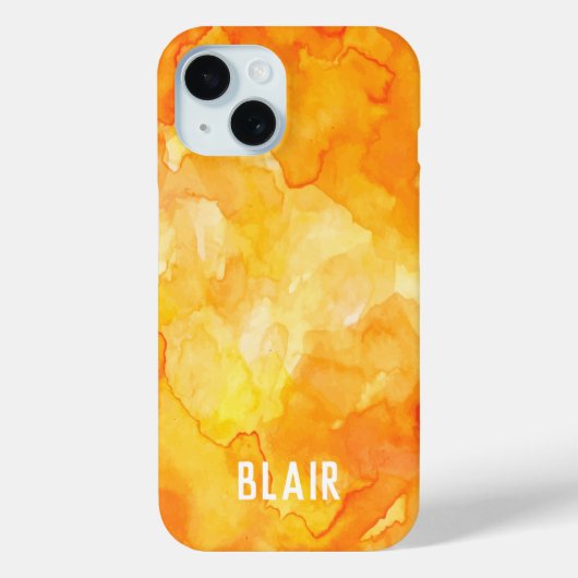 Oranje Waterverf Case-Mate iPhone Case (Achterkant)
