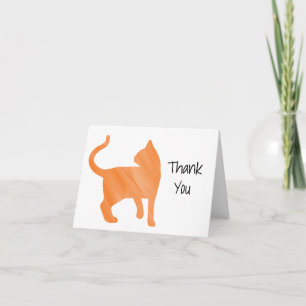 Oranje Waterverf Cat Afbeelding Blank Inside Bedankkaart
