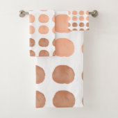 Oranje Waterverf Cute Happy Polka Dots Art Bad Handdoek (Insitu)