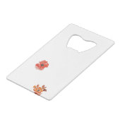 Oranje Waterverf Floral Kredietkaart Flessenopener (Achterkant Gekanteld)