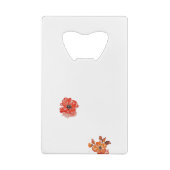 Oranje Waterverf Floral Kredietkaart Flessenopener (Achterkant)