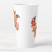 Oranje Waterverf Floral Latte Mok (Voorkant)