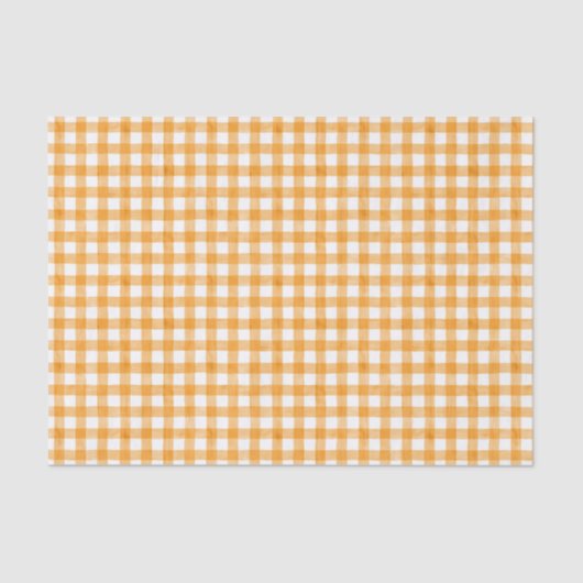 Oranje Waterverf Gingham-weefselpapier Tissuepapier (Voorkant)