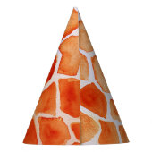 Oranje Waterverf Giraffe Print Verjaardag Feesthoedjes (Achterkant)
