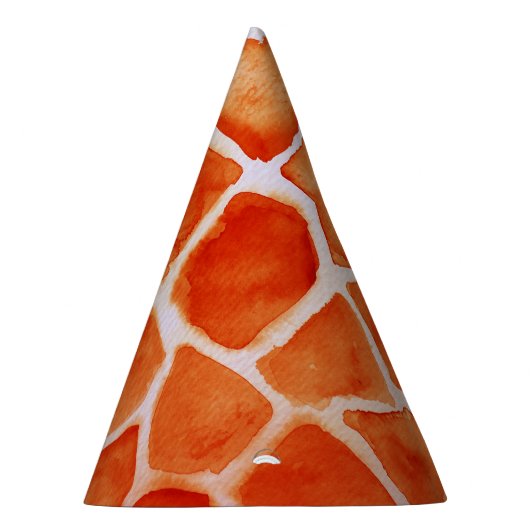 Oranje Waterverf Giraffe Print Verjaardag Feesthoedjes (Rechts)