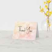 Oranje Waterverf Hartelijk dank Kaart (Gele Bloem)