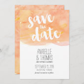 Oranje Waterverf Herfst Bruiloft Save the Date Kaart (Voorkant / Achterkant)