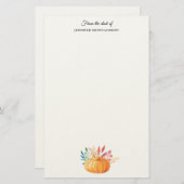 Oranje Waterverf — Herfst — verraad Briefpapier (Voorkant / Achterkant)