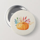Oranje Waterverf — Herfst — verraad Ronde Button 7,6 Cm (Voorkant /achterkant)