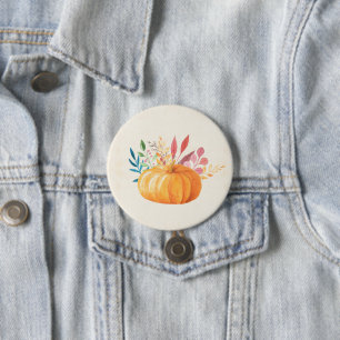 Oranje Waterverf — Herfst — verraad Ronde Button 7,6 Cm