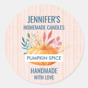 Oranje Waterverf — Herfst — verraad Ronde Sticker