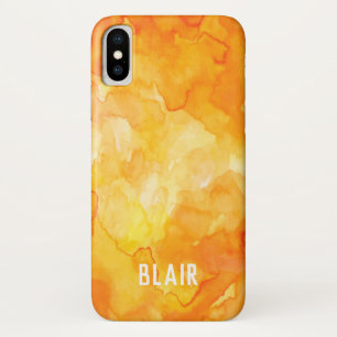 Oranje Waterverf Mashup Apple iPhone X Hoesje