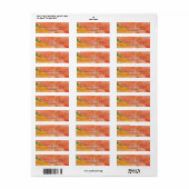 Oranje Waterverf Moderne Trendy Script Label (Full Sheet)