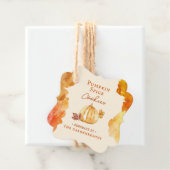 Oranje Waterverf Pompoen Spice  Bedankjes Labels (In situ)