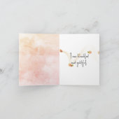 Oranje Waterverf Posy Hartelijk dank Kaart (Binnen)