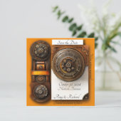  Oranje Waterverf Sla de datum Kaart op (Staand voorkant)