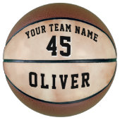 Oranje Waterverf Speler Team Naam Nummer Basketbal (Voorkant)