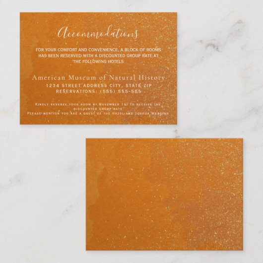 Oranje Waterverf van citrusvruchten Informatiekaartje (Voorkant / Achterkant)